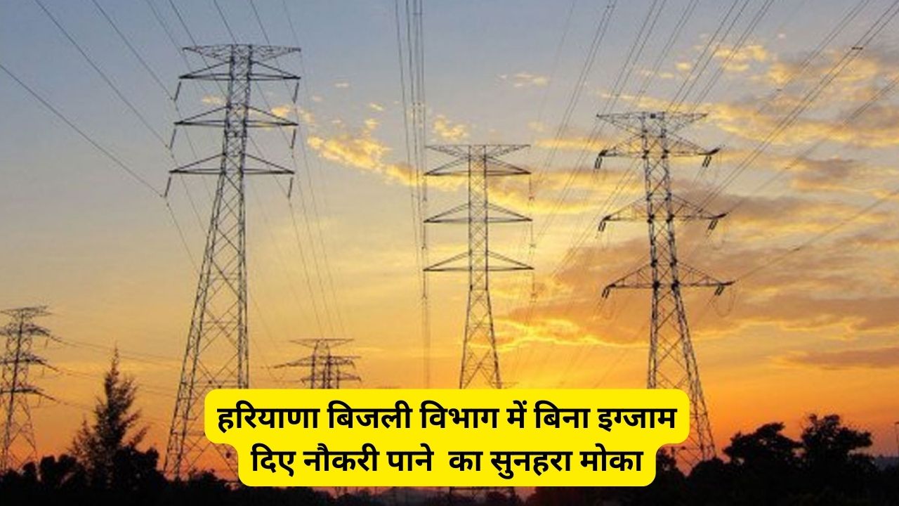 हरियाणा बिजली विभाग में बिना इग्जाम दिए नौकरी पाने का सुनहरा मोका
