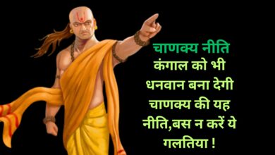 Chanakya Niti :कंगाल को भी धनवान बना देगी चाणक्य की यह नीति,बस न करें ये गलतिया !