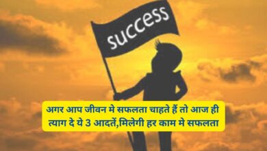 Success Tips:अगर आप जीवन मे सफलता चाहते हैं तो आज ही त्याग दे ये 3 आदतें,मिलेगी हर काम मे सफलता