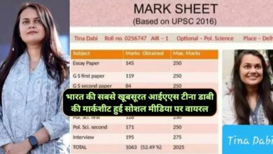 Ias Tina Dabi Marksheet